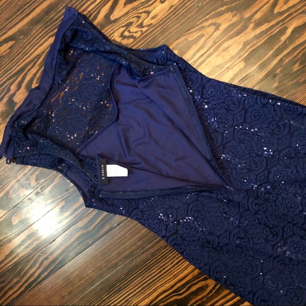 🟢[B. Darlin][Dillards] Embellished Lace Mock Neck Sheath Dress - Picture 6 of 11